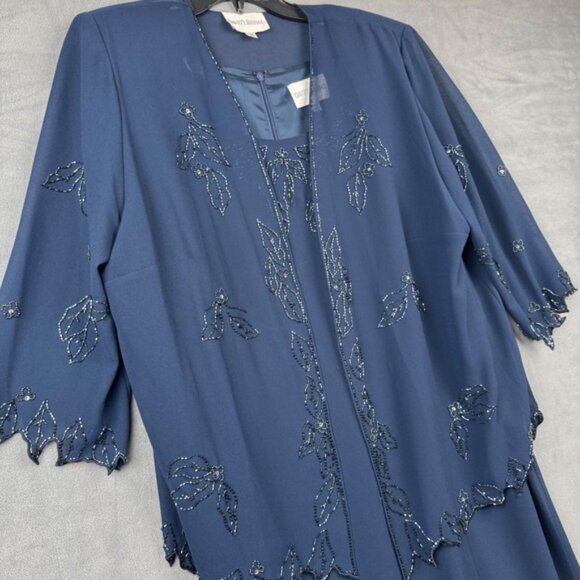 David's Bridal 2 Piece Navy Blue Beaded Mother of the Bride Dress 20WP - Picture 9 of 11